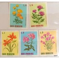 San Marino - 1971 - Flowers - 5 Unused Hinged stamps
