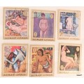 Ajman - 1971 - French Impressionist and Expressionist Paintings - Nude - 6 Cancelled stamps