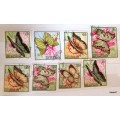 Burundi - 1968 - Butterflies - 8 Cancelled (some previously Hinged) stamps
