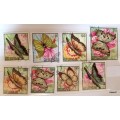 Burundi - 1968 - Butterflies - 8 Cancelled (some previously Hinged) stamps