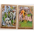 Ajman - 1971 - Paintings by Paul Cézanne - 2 Cancelled stamps