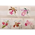 Germany (DDR) - 1968 - Orchids - 5 Cancelled Hinged stamps