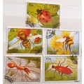 Sharjah - 1972 - Insects - 5 Cancelled Hinged stamps