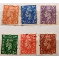GB - 1951 - George VI - 6 Used Hinged stamps