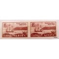 Union of South Africa - 1949 - 100th Anniversary Natal Settlers - Pair of Mint Lightly Hinged stamps
