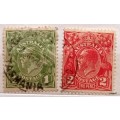 Australia - 1930`s - George V - 2 Used  Hinged stamps