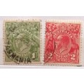 Australia - 1930`s - George V - 2 Used  Hinged stamps