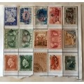 Greece - Mixed Lot of 15 Used stamps (Hinged on paper)