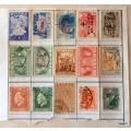 Greece - Mixed Lot of 15 Used stamps (Hinged on paper)