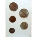 GB - Decimal Day 15th February 1971 - Souvenir pack - Uncirculated coins (3 Bronze 3 Cupro-nickel)