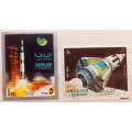 Sharjah - Theme:  Space - 2 Cancelled Hinged stamps