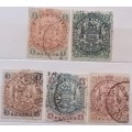 British South Africa Company (Rhodesia) - 1896 - Coat of Arms - 5 Used stamps