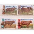 Zimbabwe - 1997 - Cattle Breeds - Set of 4 Cancelled stamps