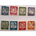 Germany - 1961-64 - Famous People Definitive - 8 Used Hinged stamps