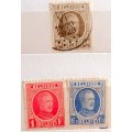 Belgium - 1927 - King Albert I - 3 Used Hinged stamps
