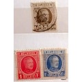 Belgium - 1927 - King Albert I - 3 Used Hinged stamps