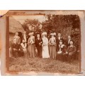 Vintage - Family Wedding Group Photo - Unframed On Cardboard -