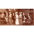 Vintage - Family Wedding Group Photo - Unframed On Cardboard -
