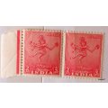 India - 1949 - Nataraja - Pair of Unused stamps