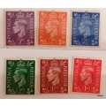 GB - 1951 - George VI Definitives - 6 Unused Hinged stamps