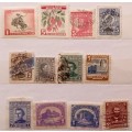 Uruguay - Mixed Lot of 12 Used and Unused Hinged stamps