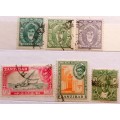 Zanzibar - 1950`s - Sultan Khalifa bin Harub - 6 Used stamps