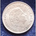 Netherlands -1966 - Juliana - 2½ Gulden - Silver