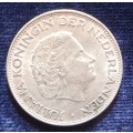 Netherlands -1966 - Juliana - 2½ Gulden - Silver