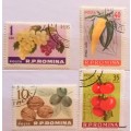 Romania - 1963 - Fruit - 4 Cancelled Hinged stamps
