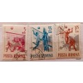 Romania - 1963 - Volley Ball - 3 Cancelled Hinged stamps