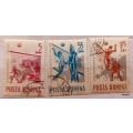 Romania - 1963 - Volley Ball - 3 Cancelled Hinged stamps