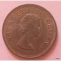 South Africa - 1960 - 1 Penny -  Elizabeth II (1st portrait) - Copper