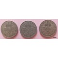 GB - 1948/49/50 - George Vi - 2 (two) shillings - Copper-nickel (3 coins)