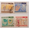 Rhodesia - 1975 - Occupational Safety - Set of 4 Used stamps