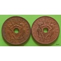 Rhodesia and Nyasaland - 1961 and 1962 - One Penny - Bronze