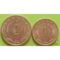Yugoslavia - 1977 - 1 Dinar and 2 Dinara - Nickel brass
