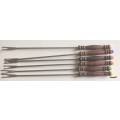 Set of  6 Stainless Steel Fondue Forks with Wooden Handle