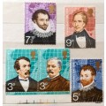 GB - 1973 - 18 British Explorers - Set of 5 Mint stamps