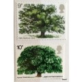 GB - 1973 & 1974 - British Trees Oak & Horse Chestnut - 2 Mint stamps
