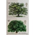 GB - 1973 & 1974 - British Trees Oak & Horse Chestnut - 2 Mint stamps