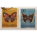 Yugoslavia - 1964 - Butterflies - 2 Used stamps