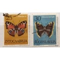 Yugoslavia - 1964 - Butterflies - 2 Used stamps
