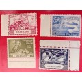 Swaziland - 1949 - 75th Anniversary of UPU - Set of 4 Mint stamps