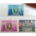San Marino - 1947 - Anniversary of First US Stamp - 3 Unused Hinged stamps
