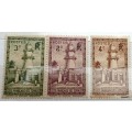 French Somalia - 1938-40 - Mosque at Djibouti - 3 Unused Hinged stamps