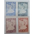 Greece - 1937/45 - Glory of Psara - 4 Unused Hinged stamps