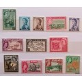 Fiji - 1954/56 - Elizabeth II - Part Set 12 Unused  stamps (1/2d is damaged)
