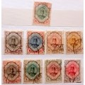 Persia - 1902/11 - Ahmad Shah Qajar - 9 Used Hinged stamps