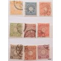 Japan - 1899/1907 - Imperial Chrysanthemum - 9 Used stamps
