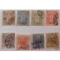 Japan - 1913-33 - Definitive: Imperial Crest & Characters - 8 Used Hinged stamps